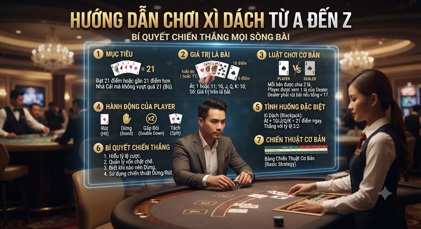 hướng dẫn chơi xì dách
